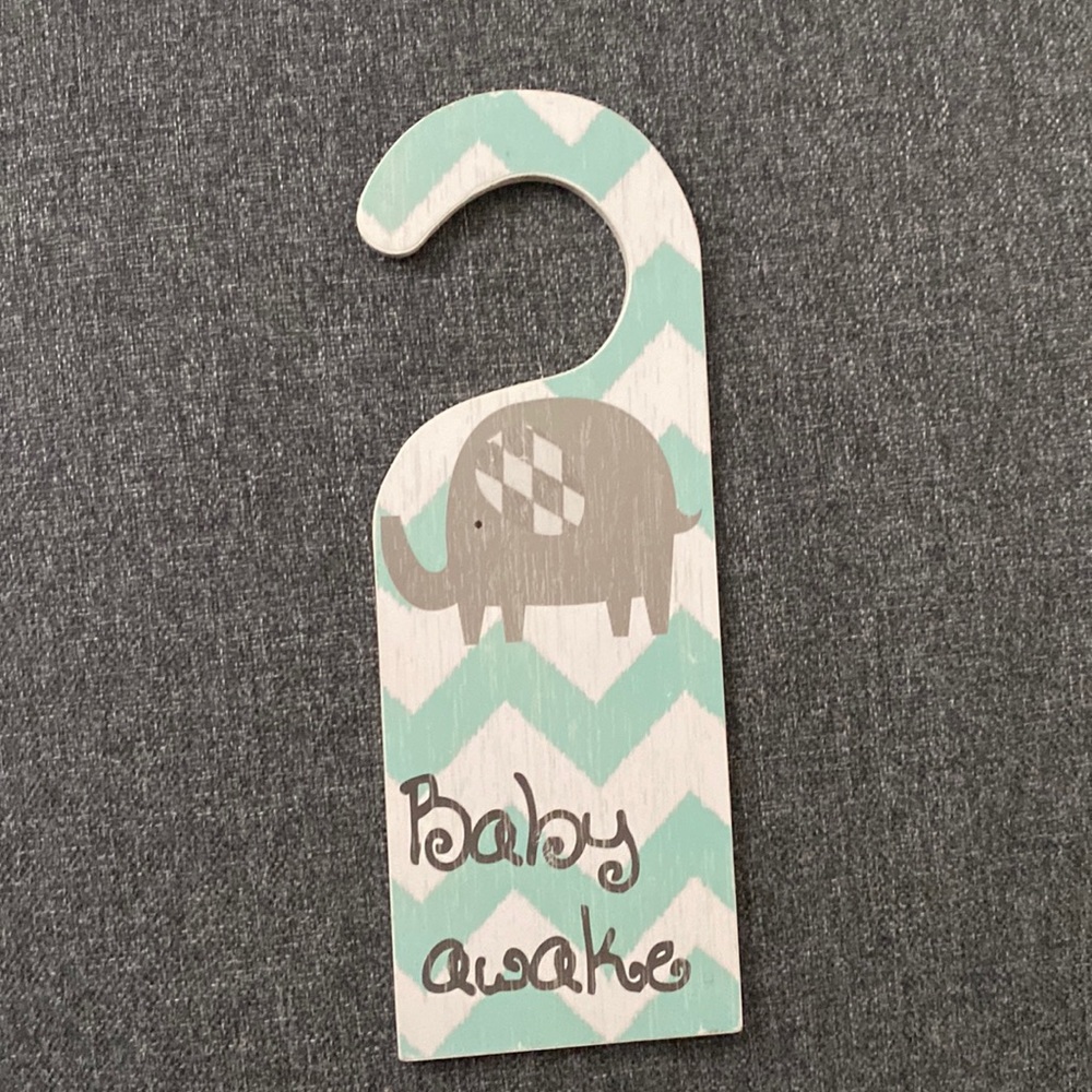Adorable wooden baby door hanger